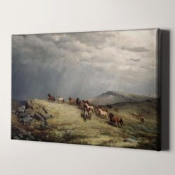 Horses in the Mountains (1889) by Peter Nicolai Arbo
