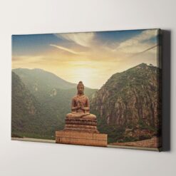 The Buddha In Lake With Mountains